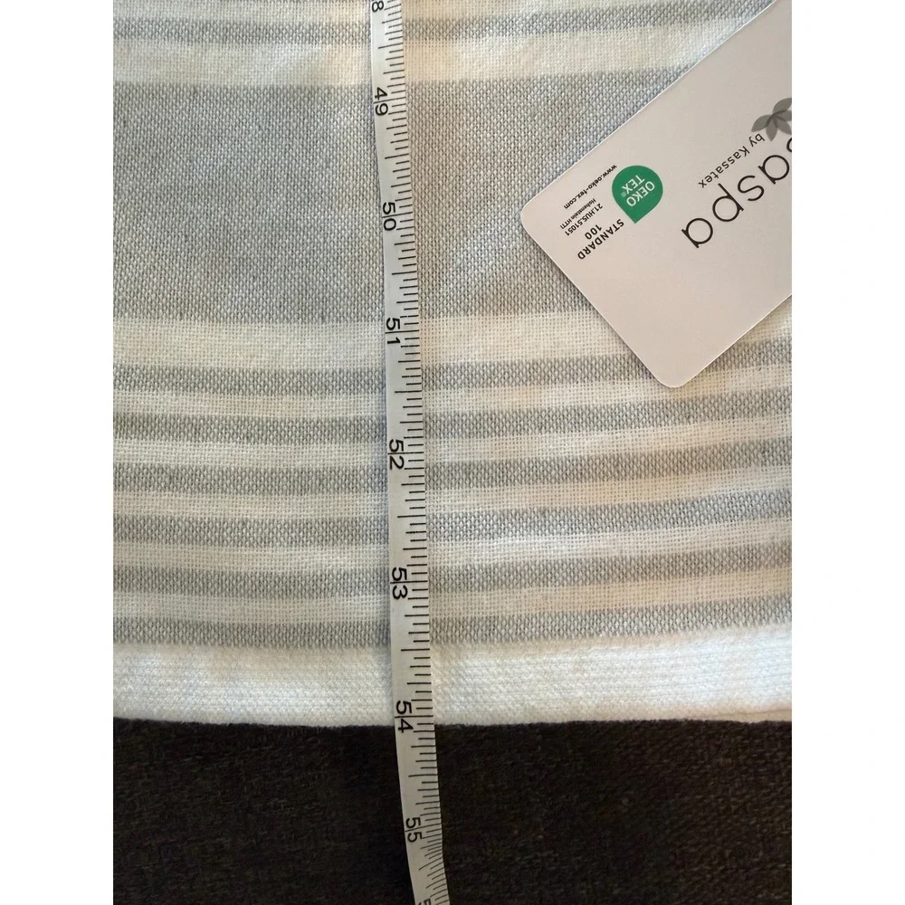 Kassaspa‎ by Kassatex Grey White Striped 100% Cotton Bath Towel Set of 2 NWT